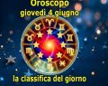 L'oroscopo di domani, giovedì 4 giugno 2026: 1ﾟ Acquario, 2ﾟ Pesci, 3ﾟ Bilancia