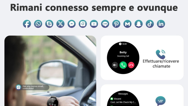 Blackview Smartwatch Uomo Donna, Effettua e Rispondi alle Chiamate ... &copy; Creative Commons
