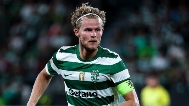 Morten Hjulmand, centrocampista dello Sporting Lisbona. Foto &copy; Sporting Lisbona