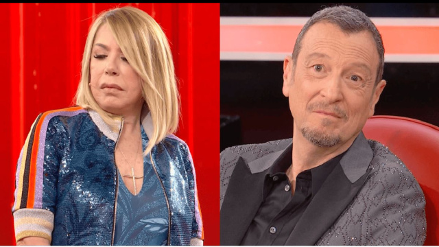 Anna Pettinelli e Amadeus &copy; Canale 5.