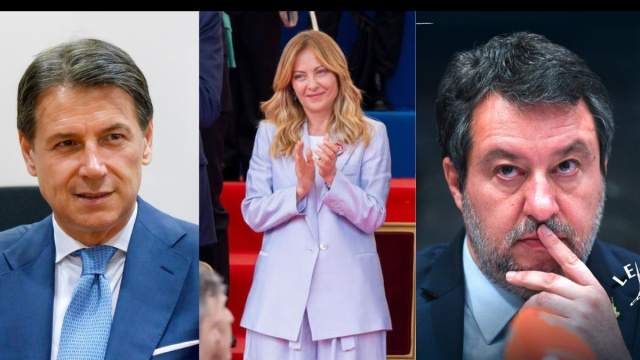 Giuseppe Conte, Giorgia Meloni e Matteo Salvini (&copy; Facebook)