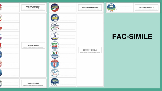 Elezioni Regionali Campania 2025: il fac simile della scheda ... &copy; Creative Commons