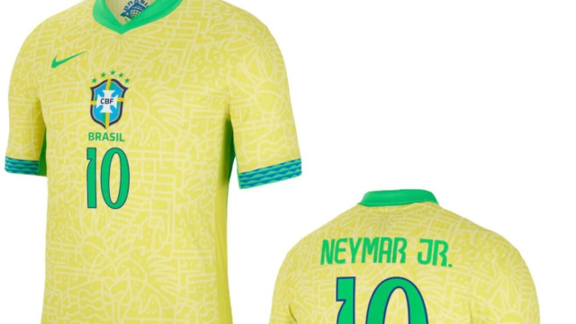 BRASILE MAGLIA NEYMAR JR HOME 2024-25  CalcioItalia.com &copy; Creative Commons