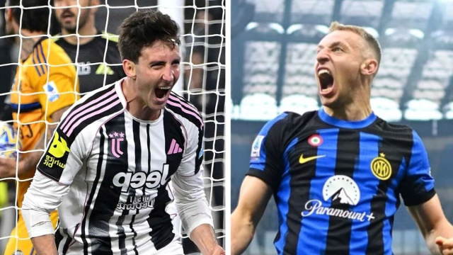 Andrea Cambiaso, esterno della Juventus - Foto da &copy; Juventus. Davide Frattesi, centrocampista dell'Inter. Foto &copy; Inter
