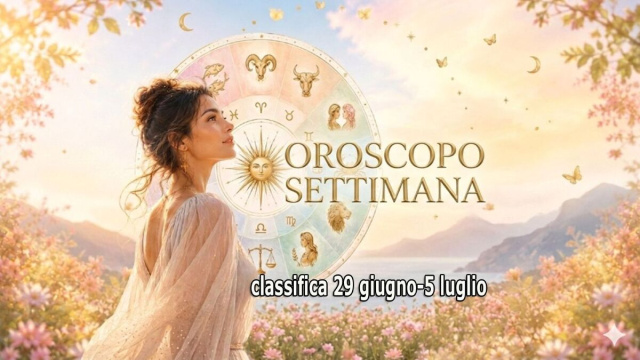 Locandina per l'oroscopo della settimana dal 29 giugno al 5 luglio 2026 - &copy; Gemini IA.