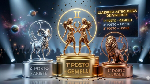 Podio del 10/06: 1&deg; Gemelli, 2&deg;Ariete, 3&deg;Leone-&copy; Gemini AI