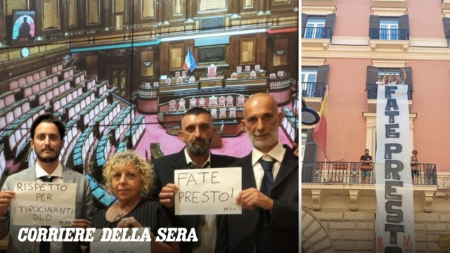 Napoli, tirocini sospesi: striscione dei disoccupati sulla sede ... &copy; Creative Commons