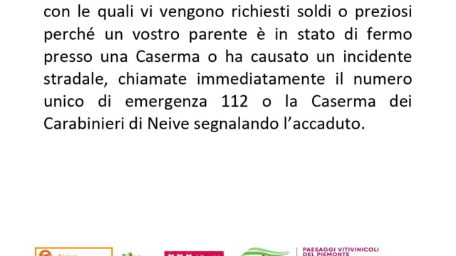 Attenzione alle truffe! - Comune di Neive &copy; Creative Commons