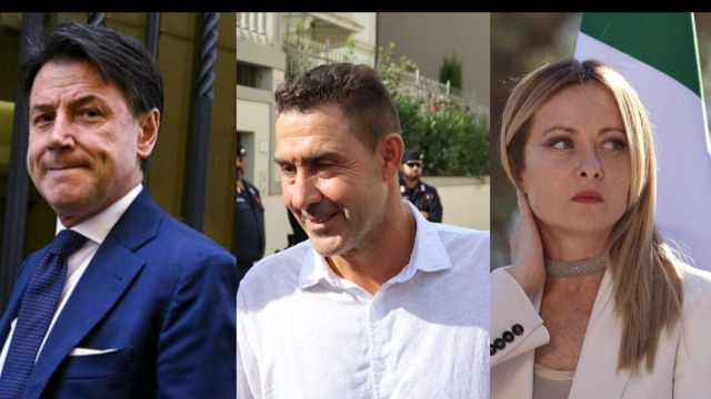 Giuseppe Conte, Roberto Vannacci e Giorgia Meloni (&copy; Facebook)