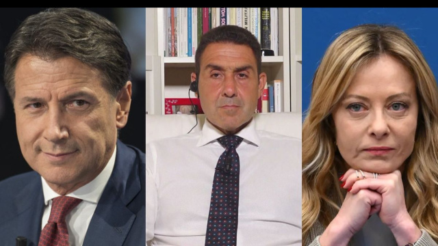Giuseppe Conte, Roberto Vannacci e Giorgia Meloni (&copy; Facebook)