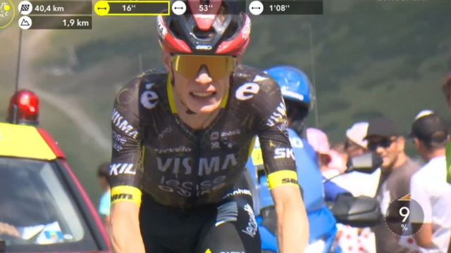 Jonas Vingegaard sul Tourmalet - &copy; Screenshot Eurosport