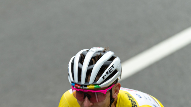File:Tadej Pogacar wearing yellow jersey of Tour de France 2025 in ... &copy; Creative Commons