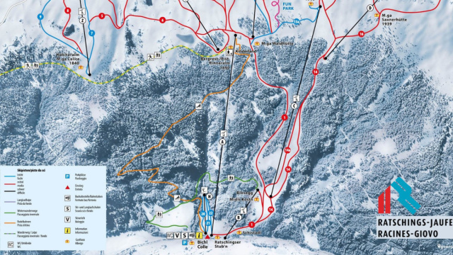 Cartina Racines - Passo Giovo - Mappa piste sci Racines - Passo ... &copy; Creative Commons