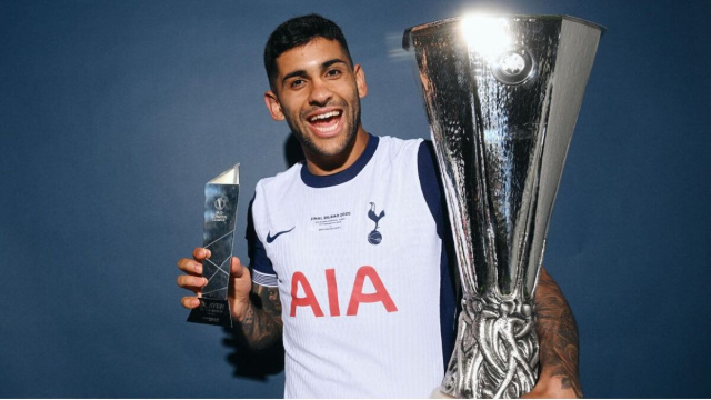 Cristian Romero, difensore del Tottenham. Foto &copy; UEFA