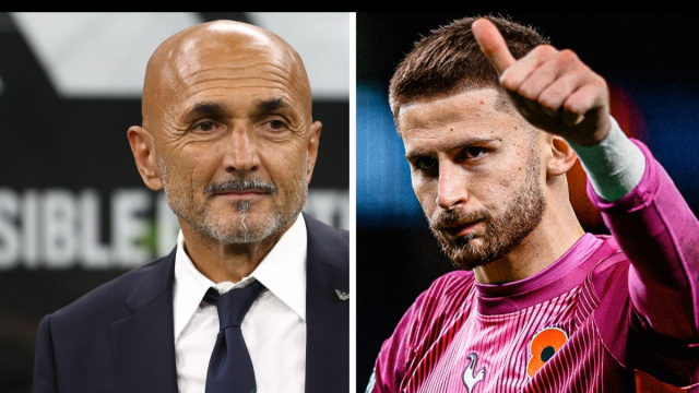 Luciano Spalletti, allenatore della Juventus. Foto &copy; Juventus. Guglielmo Vicario, portiere del Tottenham. Foto &copy; Tottenham