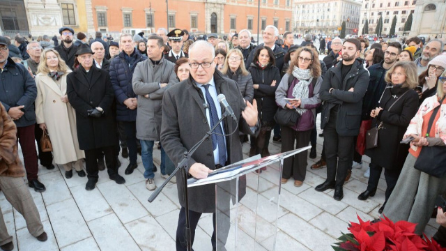 Gualtieri all'inaugurazione della nuova piazza San Giovanni, 28 dicembre 2024
