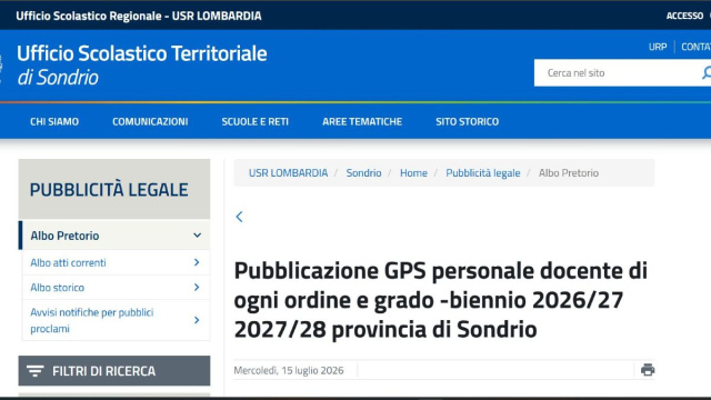 Iniziata la pubblicazione delle Gps 2026/2028