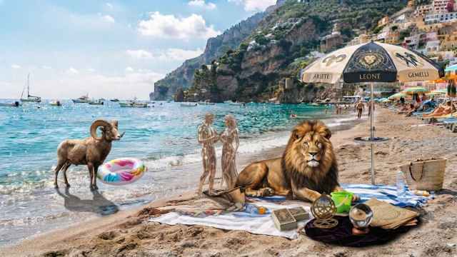 L'Ariete, Leone e Gemelli in spiaggia-&copy;Gemini AI
