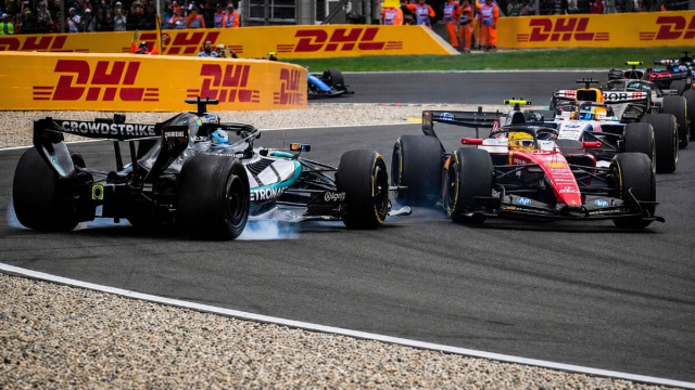 Il contatto tra Russell e Hamilton