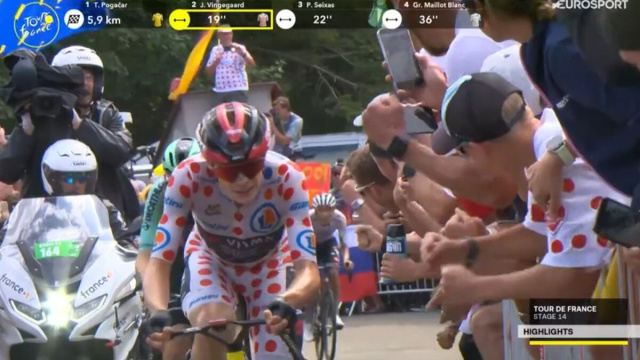 Jonas Vingegaard sul Col de Haag - &copy; Screenshot Eurosport