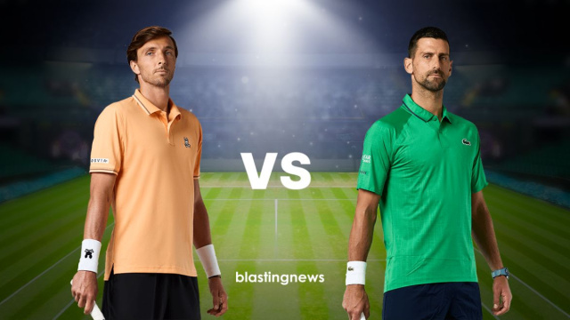 Arthur Rinderknech e Novak Djokovic. &copy; Blasting News