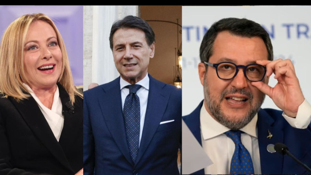 Giorgia Meloni, Giuseppe Conte, Matteo Salvini (&copy; Facebook)