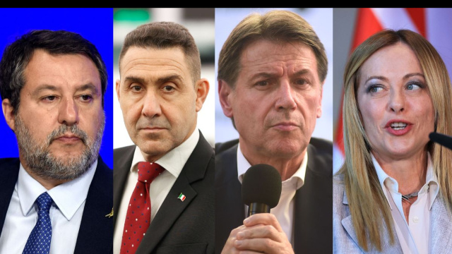 Matteo Salvini, Roberto Vannacci, Giuseppe Conte e Giorgia Meloni (&copy; Facebook)