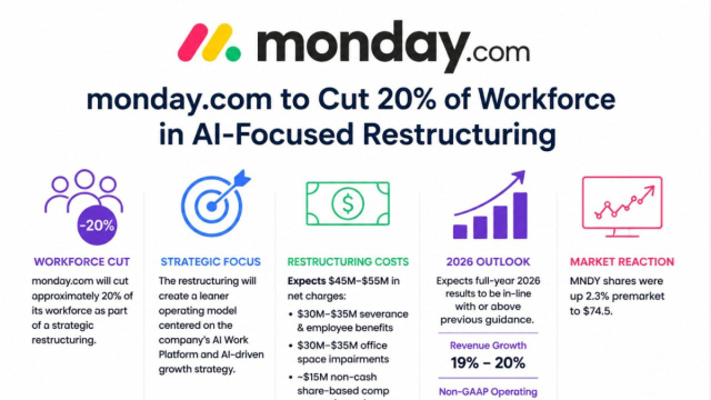 monday.com Cuts 20% of Workforce to Accelerate AI Strategy, Raises ... &copy; Creative Commons