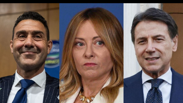 Roberto Vannacci, Giorgia Meloni e Giuseppe Conte (&copy; Facebook)