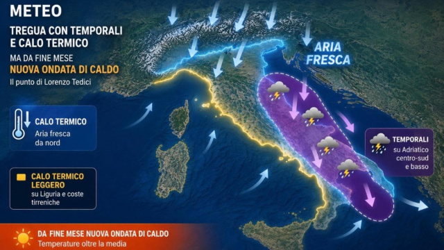 Tregua con temporali e calo termico: ma tra fine mese e inizio ... &copy; Creative Commons