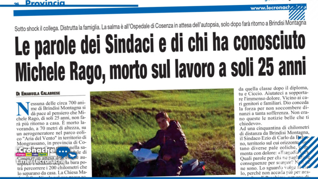 LE PAROLE DEI SINDACI E DI CHI HA CONOSCIUTO MICHELE RAGO &copy; Creative Commons