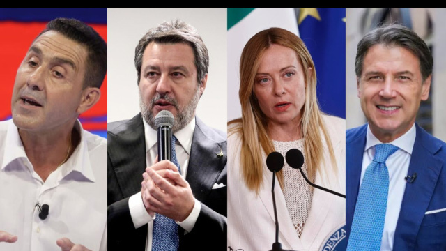 Roberto Vannacci, Matteo Salvini, Giorgia Meloni e Giuseppe Conte (&copy; Facebook)