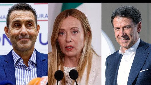Roberto Vannacci, Giorgia Meloni e Giuseppe Conte (&copy; Facebook)