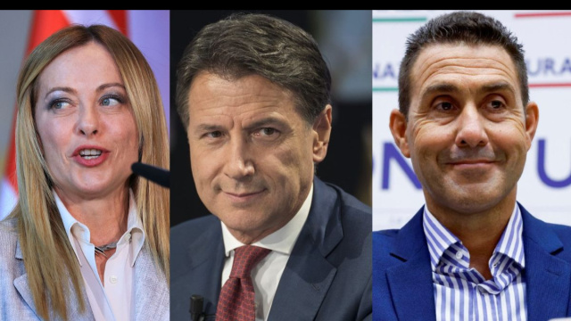 Giorgia Meloni, Giuseppe Conte e Roberto Vannacci (&copy; Facebook)