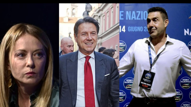 Giorgia Meloni, Giuseppe Conte e Roberto Vannacci (&copy; Facebook)