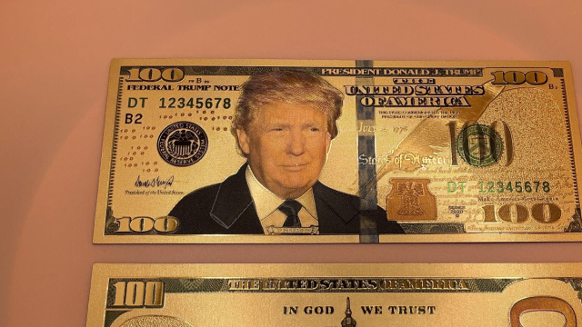 Moneta da collezione 3D in oro 24 carati del Presidente Donald ... &copy; Creative Commons