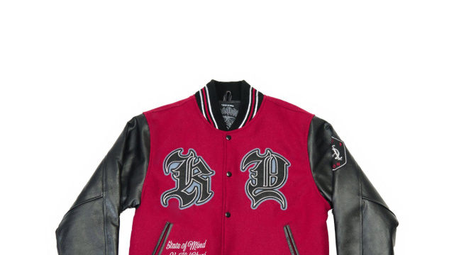 5OM x Kid Yugi" Dragon Varsity Jacket Red &ndash; 5tate of Mind &copy; Creative Commons
