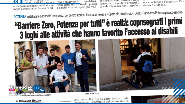 BARRIERE ZERO, POTENZA PER TUTTI&rdquo; &Egrave; REALT&Agrave;: CONSEGNATI I PRIMI 3 ... &copy; Creative Commons