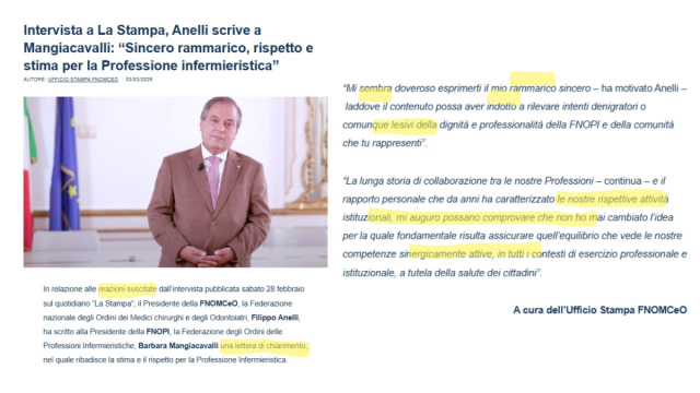 Le non-scuse di Filippo Anelli che afferma quello per cui non ... &copy; Creative Commons