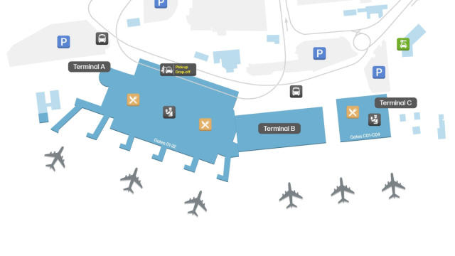 Mappa dell'Aeroporto CTA - Planimetrie del Terminal Aeroporto di ... &copy; Creative Commons