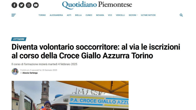 Quotidiano Piemontese.it  Croce Giallo Azzurra Torino  Diventa ... &copy; Creative Commons