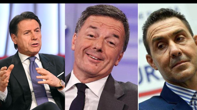Giuseppe Conte, Matteo Renzi e Roberto Vannacci (&copy; Facebook)