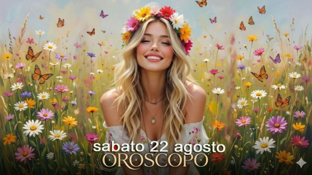 Locandina per l'oroscopo di sabato 22 agosto 2026 - &copy; Gemini IA.