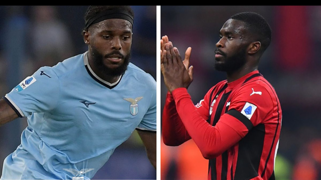Nuno Tavares, esterno della Lazio - Foto da &copy; Lazio. Fikayo Tomori, difensore del Milan. Foto &copy; Milan