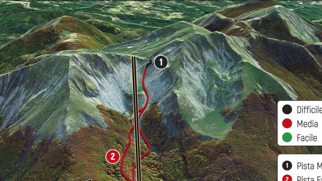 Cartina Monte Sirino - Mappa piste sci Monte Sirino  Dove Sciare &copy; Creative Commons