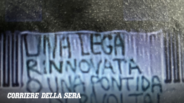 Lega rinnovata o una Pontida di rivolta&raquo;, lo striscione sul ... &copy; Creative Commons