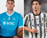 Lorenzo Lucca, attaccante del Napoli. Foto &copy; Napoli. Fabio Miretti, centrocampista della Juventus. Foto &copy; Juventus FC