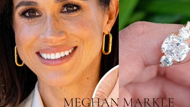 Anello di Meghan Markle, anello di fidanzamento con moissanite ... &copy; Creative Commons