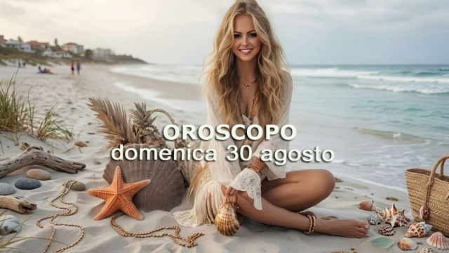 Locandina per l'oroscopo di domenica 30 agosto 2026 - &copy; Gemini IA.