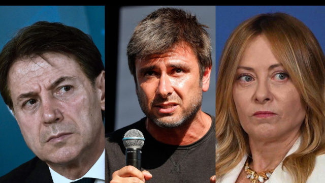 Giuseppe Conte, Alessandro Di Battista e Giorgia Meloni (&copy; Facebook)